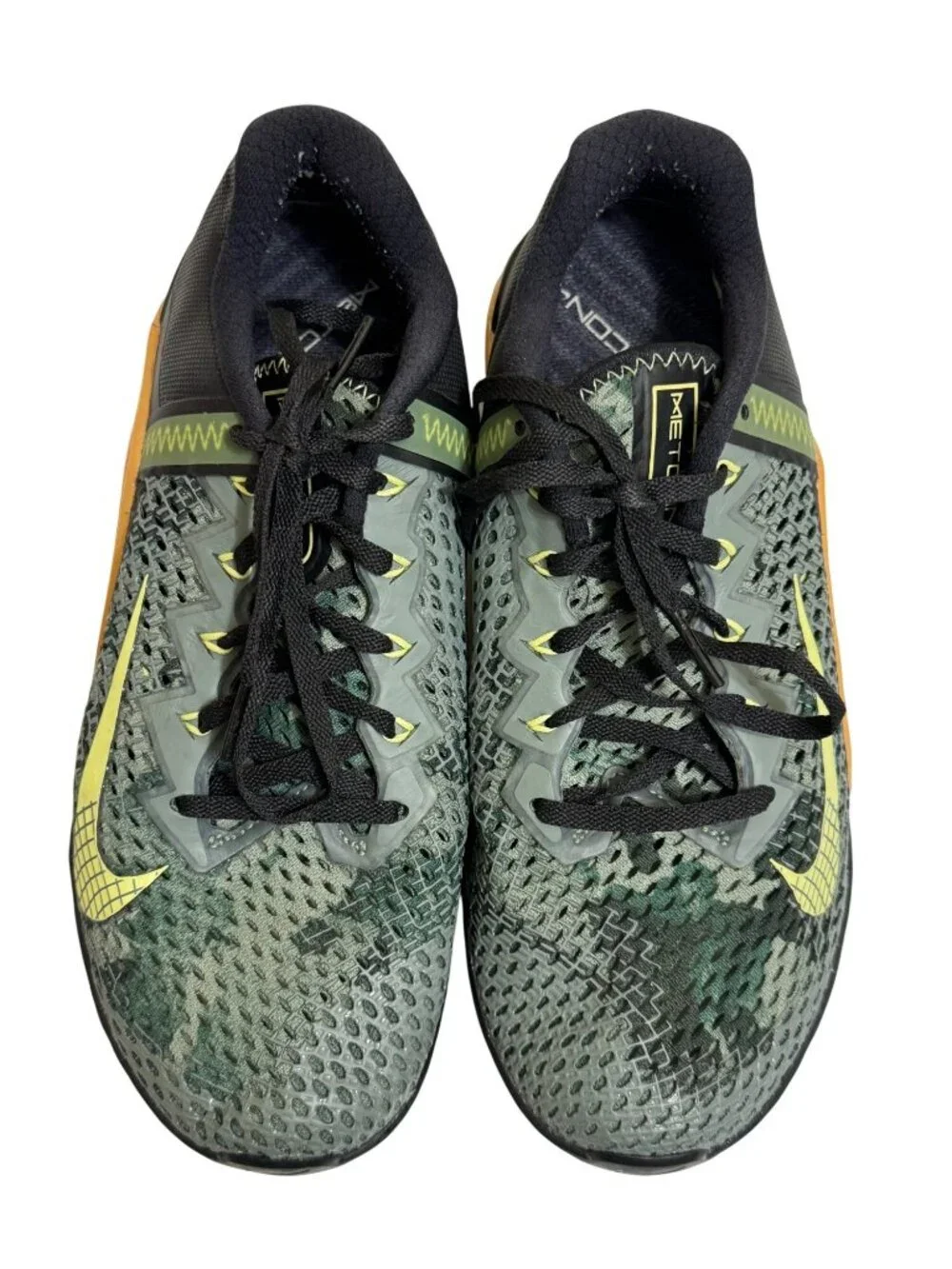 Nike Metcon 6 Training Shoes Mens US 7 EU 40 Green Black Camo Gum Sole CK9388-03